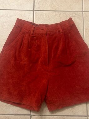 Vintage Don’t Stop 90s Red High Waisted Suede Shorts